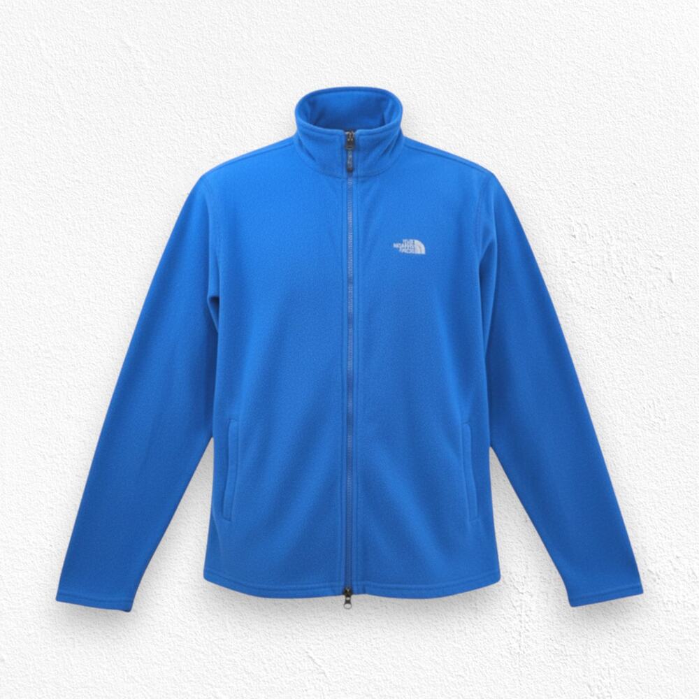 North Face Bright Blue Full Zip Fleece Sweater Jacket Size Small Regular Fit